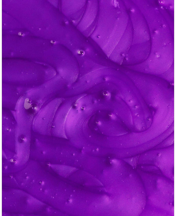 a purple liquid with bubbles